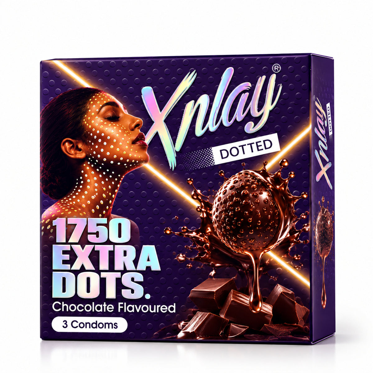 Xplay Dotted Chocolate Flavoured Condoms – 1750 Extra Dots | Pack of 3