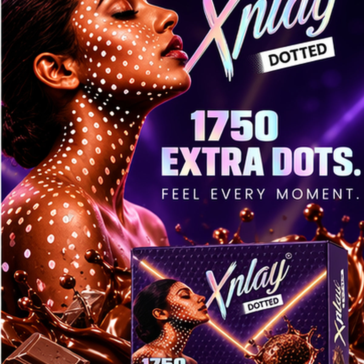 Xplay Dotted Chocolate Flavoured Condoms – 1750 Extra Dots | Pack of 3