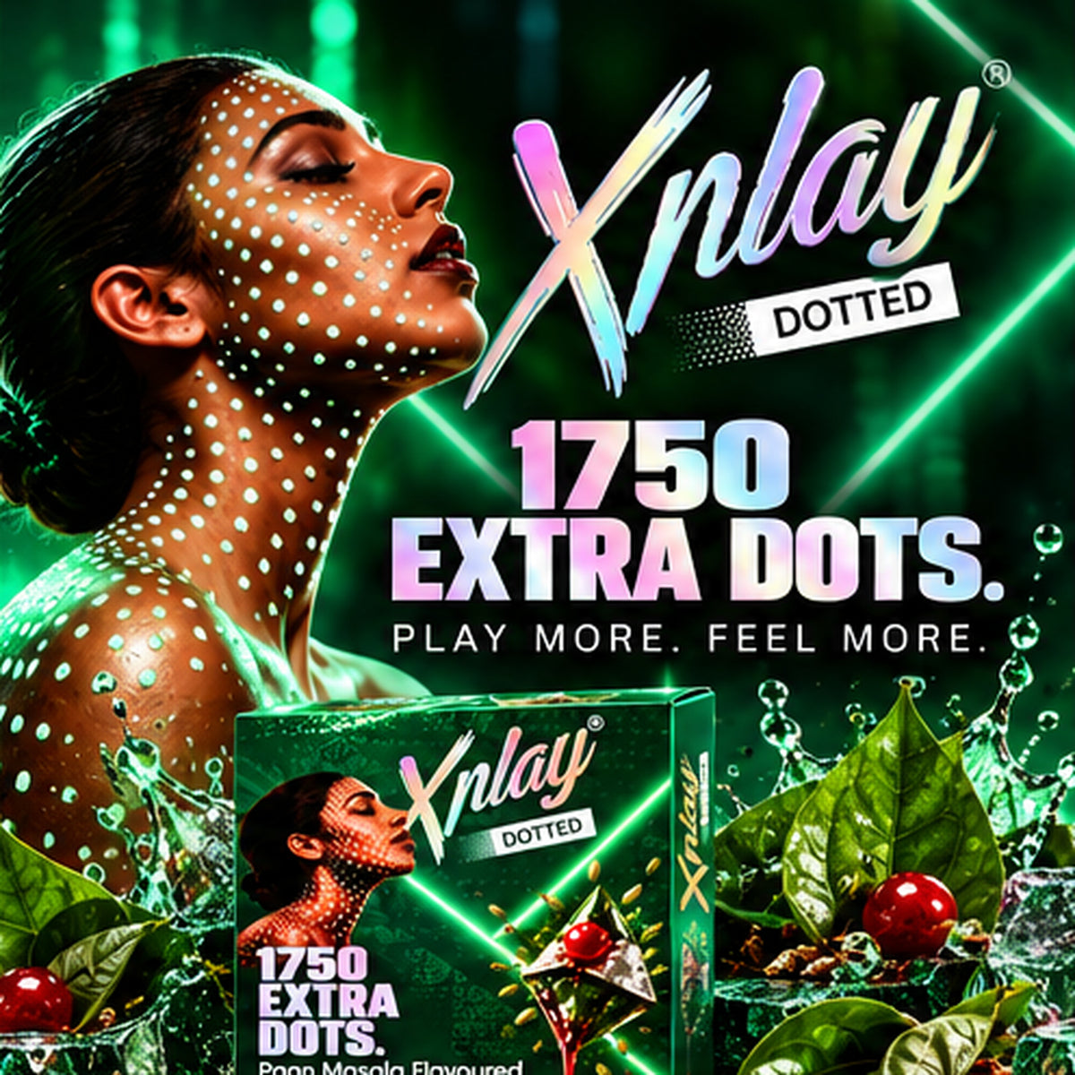 Xplay Dotted Paan  Flavoured Condoms – 1750 Extra Dots | Pack of 3