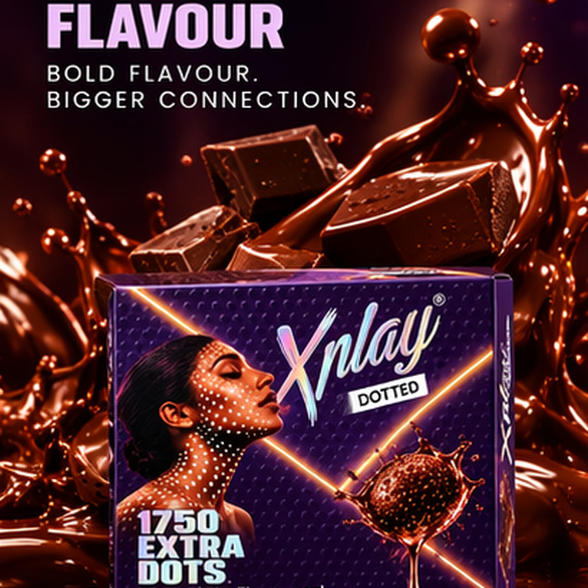 Xplay Dotted Chocolate Flavoured Condoms – 1750 Extra Dots | Pack of 3