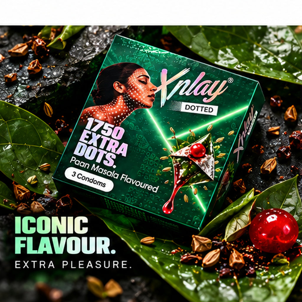 Xplay Dotted Paan  Flavoured Condoms – 1750 Extra Dots | Pack of 3
