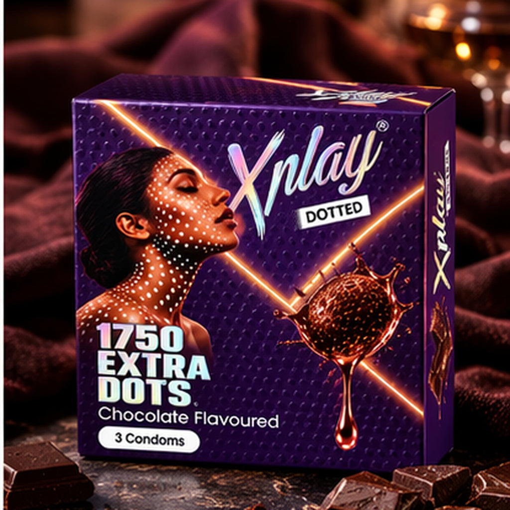 Xplay Dotted Chocolate Flavoured Condoms – 1750 Extra Dots | Pack of 3