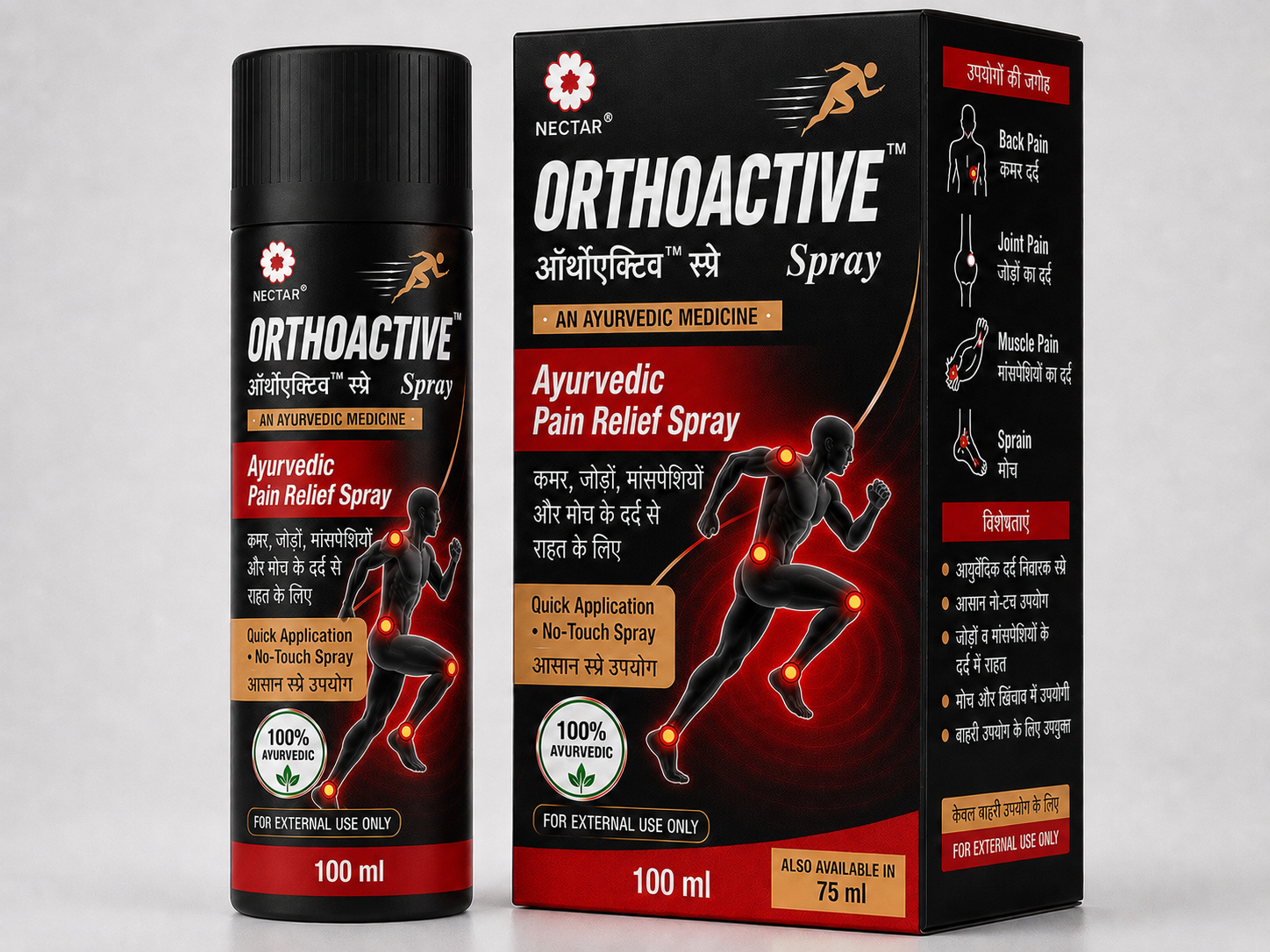 Orthoactive™ Ayurvedic Pain Relief Spray — 100 ml