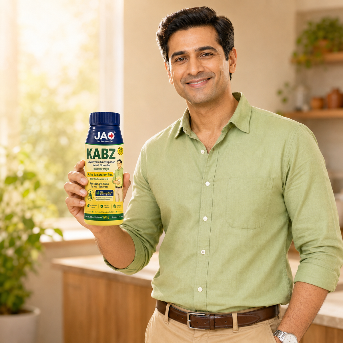 JAO KABZ Ayurvedic Constipation Relief Granules | 16 Ayurvedic Herbs | Supports Bowel Movement & Digestive Comfort | Safe for Daily Use | For Adults | 120 g