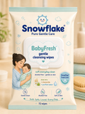 Snowflake® BabyClean™ Gentle Baby Wipes | Aloe Vera + Vitamin E + Chamomile | Soft Everyday Freshness | 72 Wipes